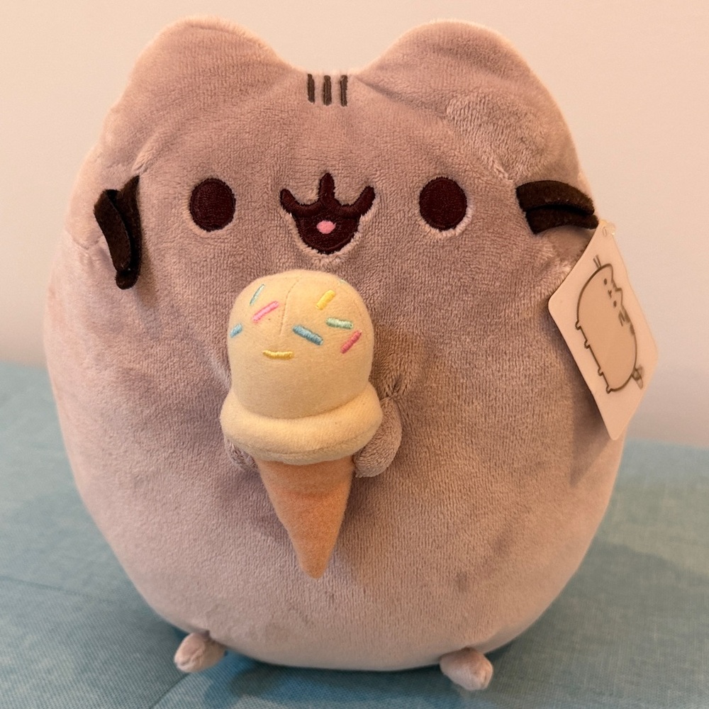 Pusheen Cat Plush with Ice Cream Cone